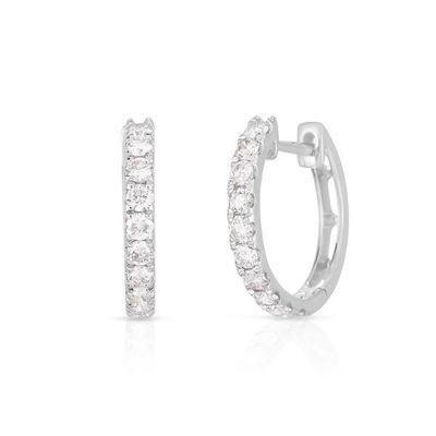 Rodzaj biżuterii kolczyki 18K Złote CZ Sleeper Hoop dla kobiet 925 Sterling Silver