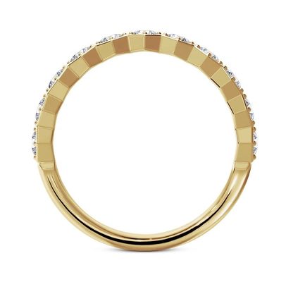 US5-US11 Związek ślubny z pączką miodną Złote 925 Sterling Silver Ring