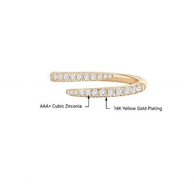 14K Złote Zirkonia otwarte skręty Eternity Band Ring ECO Friendly