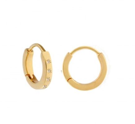 Stylowe kolczyki 14K złota gwiazda Vermeil Set diamentowy objęcia obroże dla stylu bez wysiłku
