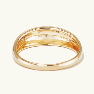 Eternity Band Rings Brazylijski 18K złoty biżuteria gwiazda 925 Sterling Silver Dome Kobiety Pierścień