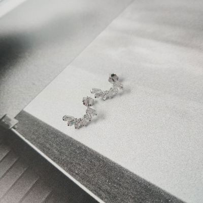 Zirkońskie kolczyki do uszu dla kobiet Biżuteria Vermeil Zamarznięte kolczyki
