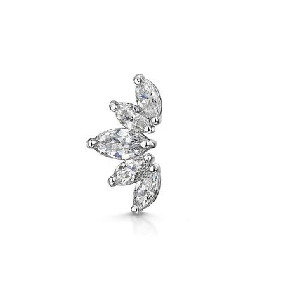 Złote kolczyki Rhodium Stud Białe CZ dla kobiet Styl codzienny