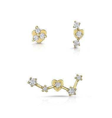 OEM Constella Stud Kolczyki 925 18k Białe Złoto Stud Kolczyki