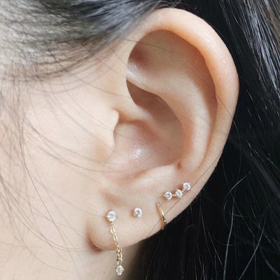 OEM Constella Stud Kolczyki 925 18k Białe Złoto Stud Kolczyki