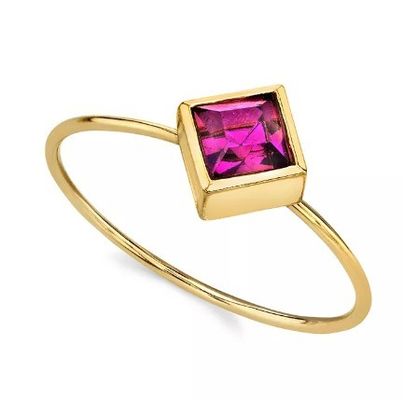 14K Złoto Wpłynęte Kryształowe Pierścień Z Zirkonia OEM Pierścień Rhinestone