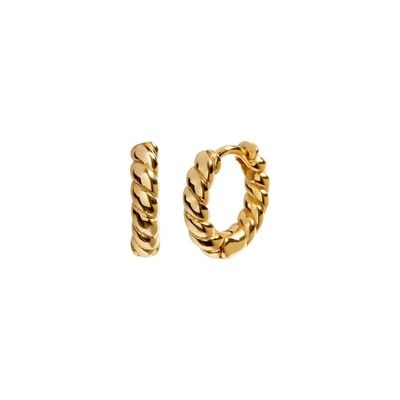 18K złoto oświadczenie Hoop kolczyki oświadczenie 925 Sterling srebrne kolczyki