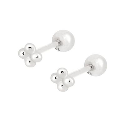 6 mm srebrne kolczyki barbell stud z odkręconym tyłkiem