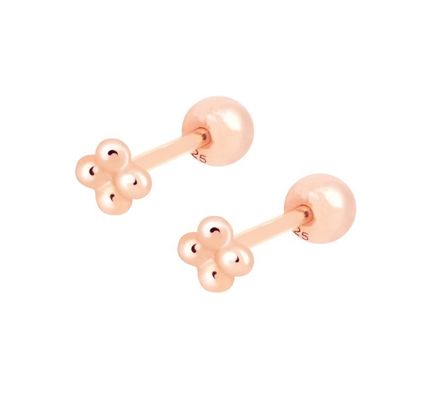 6 mm srebrne kolczyki barbell stud z odkręconym tyłkiem