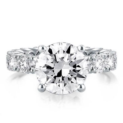 18K złoto biały cyrkon Eternity Band 925 Sterling Silver Pierścienie zaręczynowe