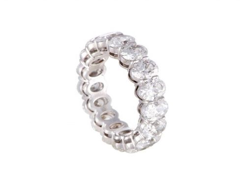 Jasny CZ Owal Eternity Band Pierścionek biżuteria Kobiety Srebrny Pierścień Eternity