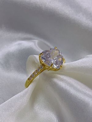 Technologia Micro Insert Inlay Heart Cut CZ Stone 925 Sterling Silver Pierścienie zaręczyn