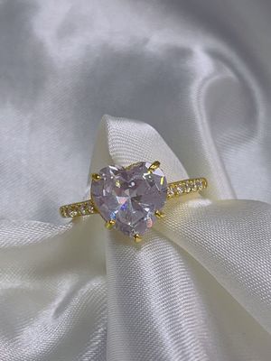 Technologia Micro Insert Inlay Heart Cut CZ Stone 925 Sterling Silver Pierścienie zaręczyn