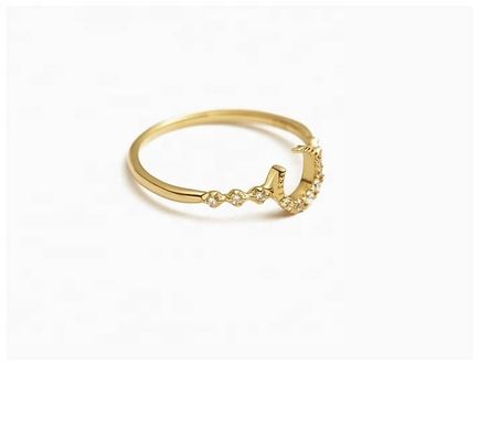 Mężczyźni z srebra 925 Custom Moon Ring z 14k 18k 24k złotem z Brazylii 2022