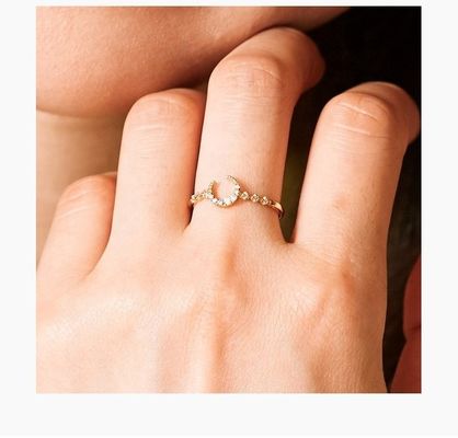 Mężczyźni z srebra 925 Custom Moon Ring z 14k 18k 24k złotem z Brazylii 2022