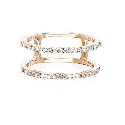 Białe CZ Dwukrotnie zestawialne pierścienie złoto 18K pokryte złotem prawdziwym 925 Sterling Silver Crystal Cubic Zircon biżuteria