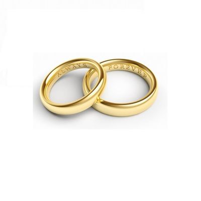 Wielkość US 5 Custom Design Komfort Fit Złote Złote Plain Silver Wedding Rings for No Stone