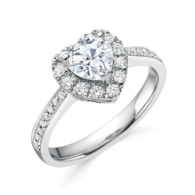 Płytki z miedzi Kreatywne kształt serca Jasny CZ 925 Sterling Srebrny Eternity Band Pierścienie dla kobiet biżuteria