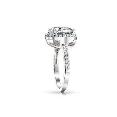 Pierścień zaręczynowy 925 srebra 10 mm biały CZ Solitaire z kamieniem głównym 10 mm