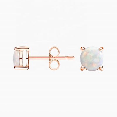 Sprzedawcy hurtowi Biały Opal 925 Sterling Silver Stud Kolczyki do biżuterii damskiej