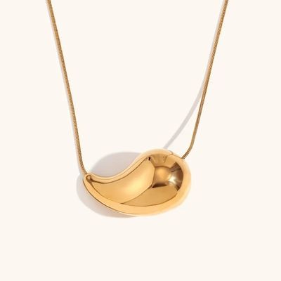 Niestandardowy 18K złoty naszyjnik z łzami 45+5cm mosiężny naszyjnik z łzami