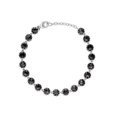 Thorn CZ Diamentowa bransoletka tenisowa Rhodium Plated Black Gemstone Bracelet