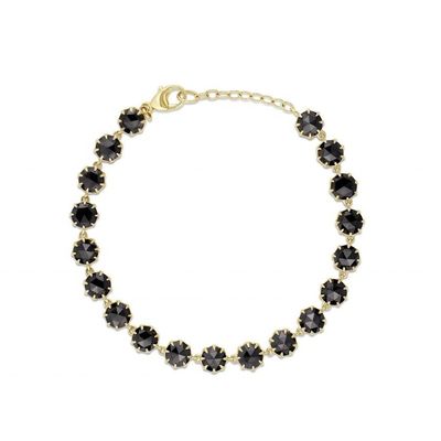 Thorn CZ Diamentowa bransoletka tenisowa Rhodium Plated Black Gemstone Bracelet