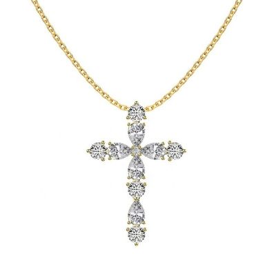 Zastosować 925 Sterling Silver Cross Naszyjnik 18k Srebrny Krzyż I Łańcuch