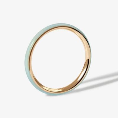 Różowy emaliet 18K Złote pierścienie Solid 925 Sterling Silver Stacking Rings