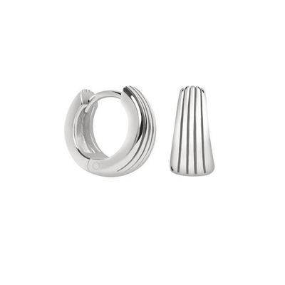 ECO 925 Sterling Silver Huggie kolczyki Białe złoto pokryte na rocznicę