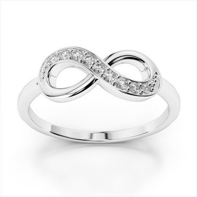 Biały CZ Stone Love Infinity Rings w 925 srebra dla wiecznego romansu