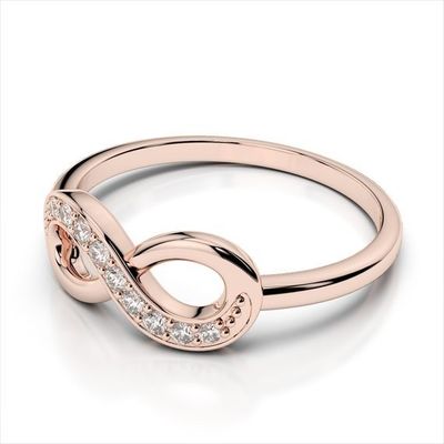 Biały CZ Stone Love Infinity Rings w 925 srebra dla wiecznego romansu