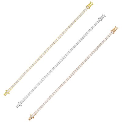 Hot Item 925 Sterling Silver Plating Gold 3mm Cubic Zirconia Tenisowa bransoletka dla kobiet