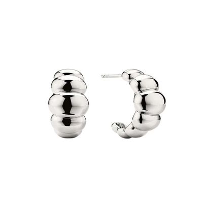 18K złota Rhodium Płaty półksiężycowe Stud kolczyki Elegantne kolczyki Dome Hoop kolczyki dla kobiet, idealne do codziennego & imprezy