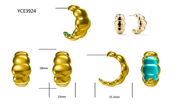 18K złota Rhodium Płaty półksiężycowe Stud kolczyki Elegantne kolczyki Dome Hoop kolczyki dla kobiet, idealne do codziennego & imprezy