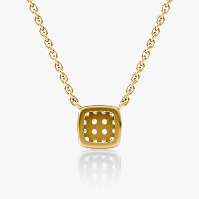 18K złoto pokryte 925 Sterling Srebro kwadratowe sześcionowe Zirconia zawiesiny naszyjnik