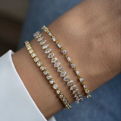 3mm Zirconia bransoletka tenisowa 925 Srebro 14K Złote biżuteria unisex