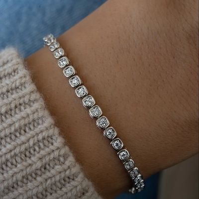 3mm Zirconia bransoletka tenisowa 925 Srebro 14K Złote biżuteria unisex