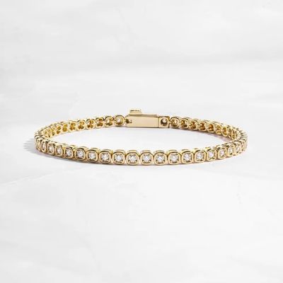 3mm Zirconia bransoletka tenisowa 925 Srebro 14K Złote biżuteria unisex