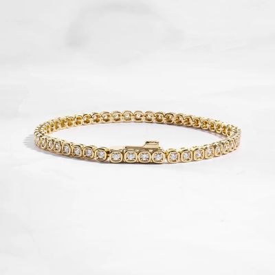 3mm Zirconia bransoletka tenisowa 925 Srebro 14K Złote biżuteria unisex