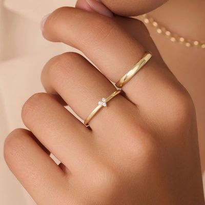 Pierścień lotosowy CZ 925 Sterling Silver Gold Plated dla kobiet