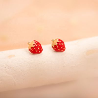 925 Sterling Silver Strawberry Stud Ogrzebienia dla dzieci 92,5% Czystość