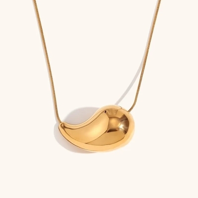 Niestandardowy 18K złoty naszyjnik z łzami 45+5cm mosiężny naszyjnik z łzami