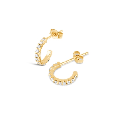Ręcznie wykonane 18K złoto pokryte Mini Zircon Cubic Małe otwarte kolczyki z Princess Cut