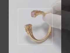 Brass Bangle Bracelet with Color CZ stones