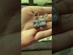 925 Skarbliwy materiał Sterling Typ Najlepsze sprzedaż Białe złoto pokryte kolorowe kolorowe kolczyki ślubne