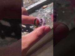 Srebrny pierścionek dla dziewczynki próby 925 z emalią i ręcznie robioną obrączką wieczności platerowaną 18-karatowym złotem